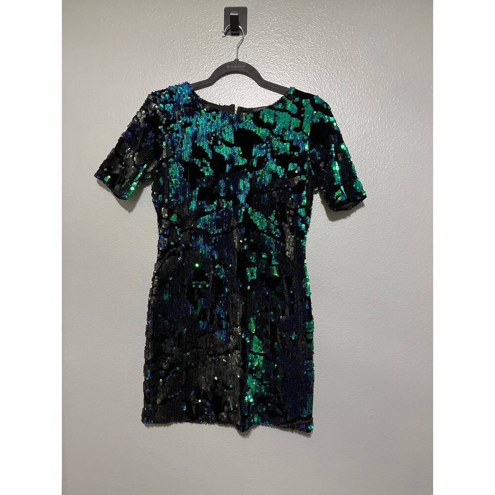 TopShop Full Sequin and Velvet Cocktail Mermaid Mini Dress Size 8